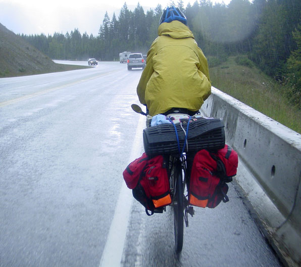 Descending Sinclair Pass in the rain