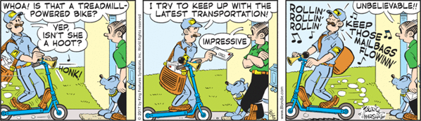 Blondie comic inspired by Treadmill Bike