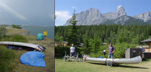 Camping at Ghost Lake and post race at Canmore