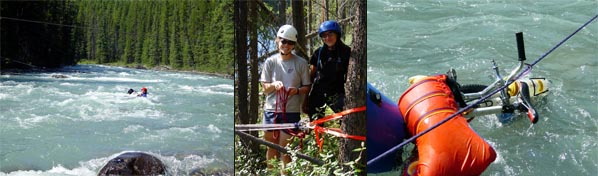 Salvaging gear from the river