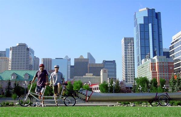 Canoe in downtown Calgary