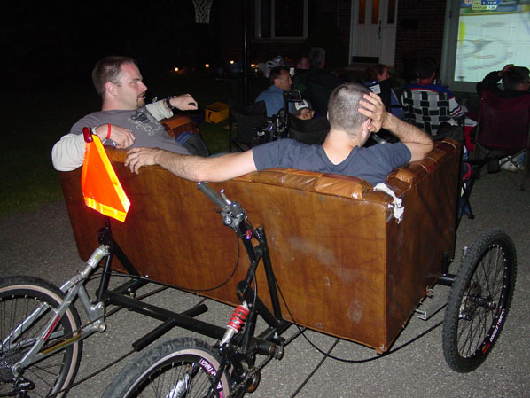 Watching hockey on the Couchbike