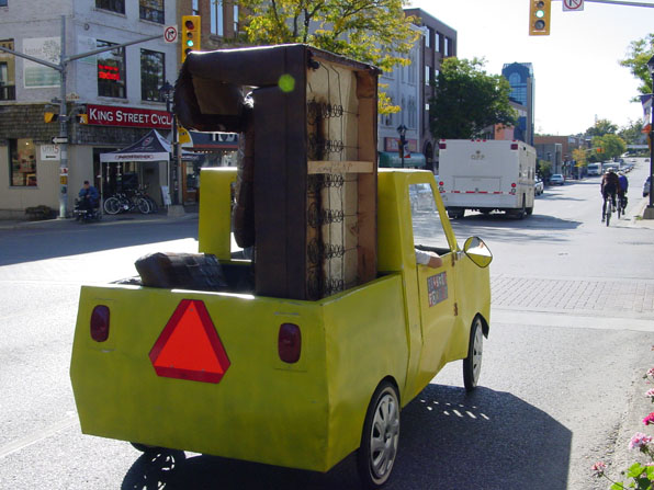 Moving a couch by bicycle