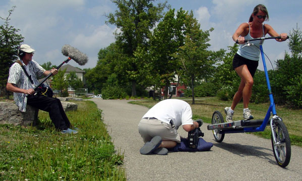 Nicole demonstrates the Treadmill Bike