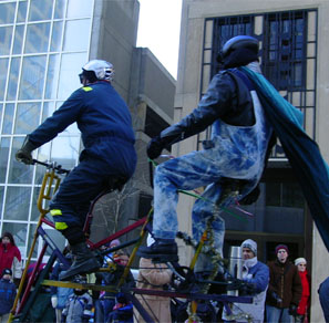 Tall tandem in Ottawa Toy Parade