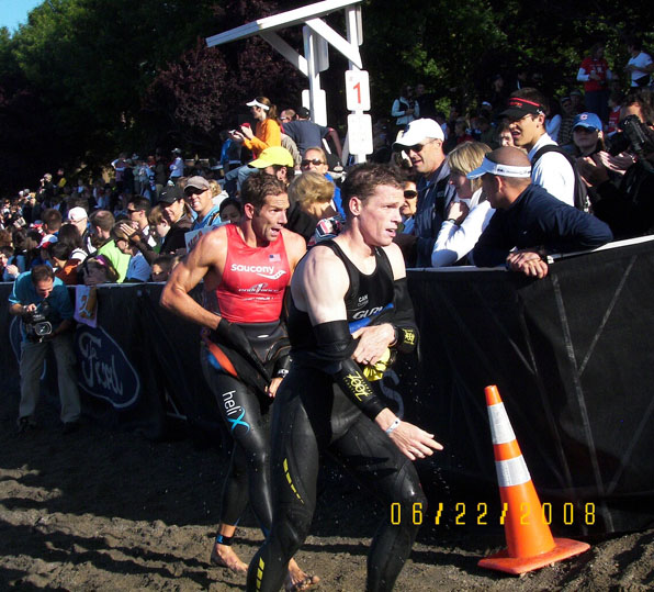 Ironman Coeur d'Alene Swim Exit Scott Curry