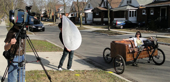 Lily from Timeline Magazine on the Couchbike