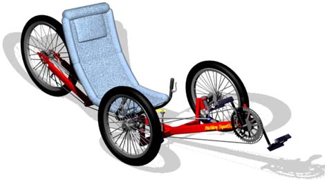 Recumbent Trike computer rendering